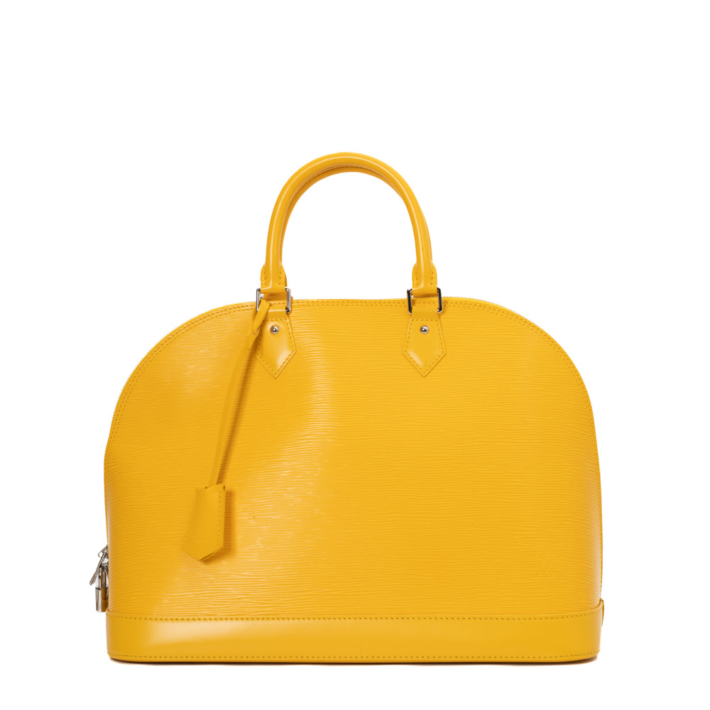 LOUIS VUITTON Alma bag GM 39 cm in yellow leather, gil…