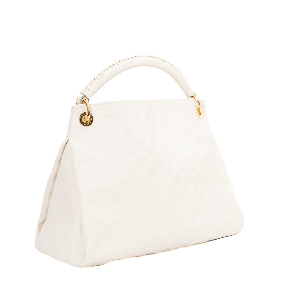 Artsy MM bag in white imprint leather Louis Vuitton - Second Hand / Used –  Vintega