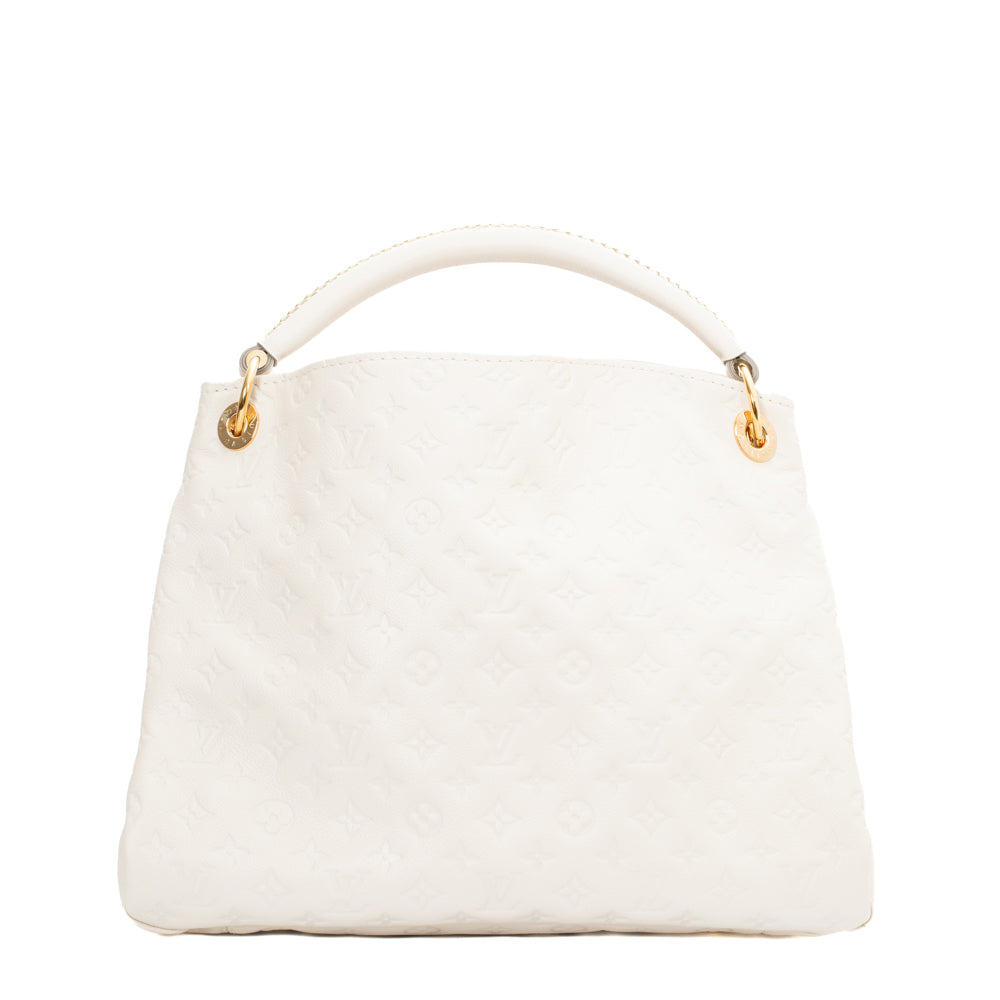 Artsy MM bag in white imprint leather