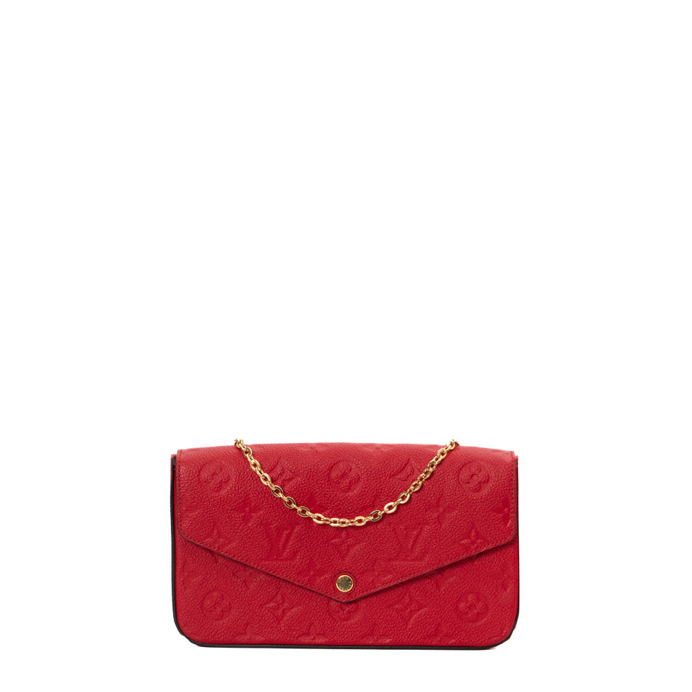 Louis Vuitton Pochette Felicie  Empreinte Leather marine-rouge