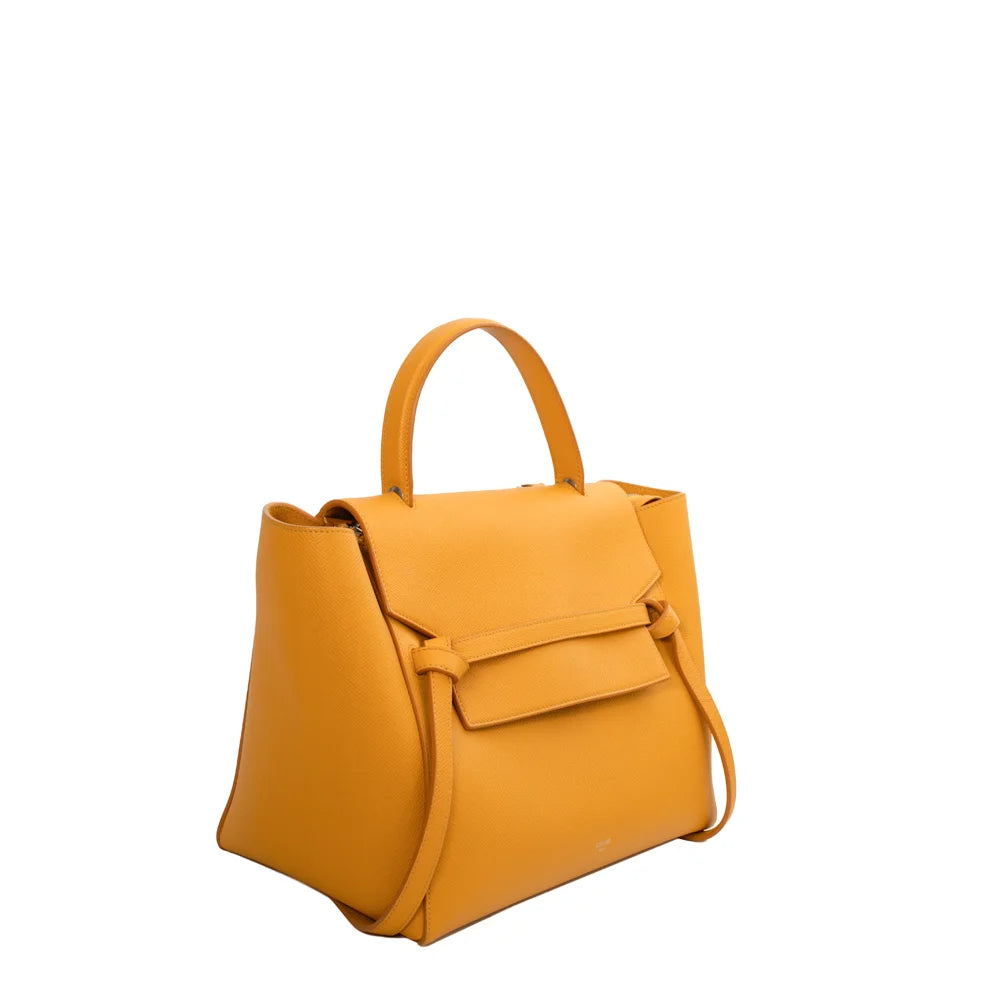 Belt Mini bag in yellow leather