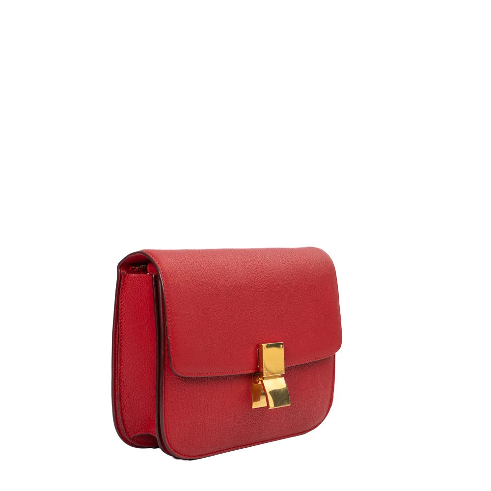 Classic Box Medium bag in red leather Celine Second Hand Used