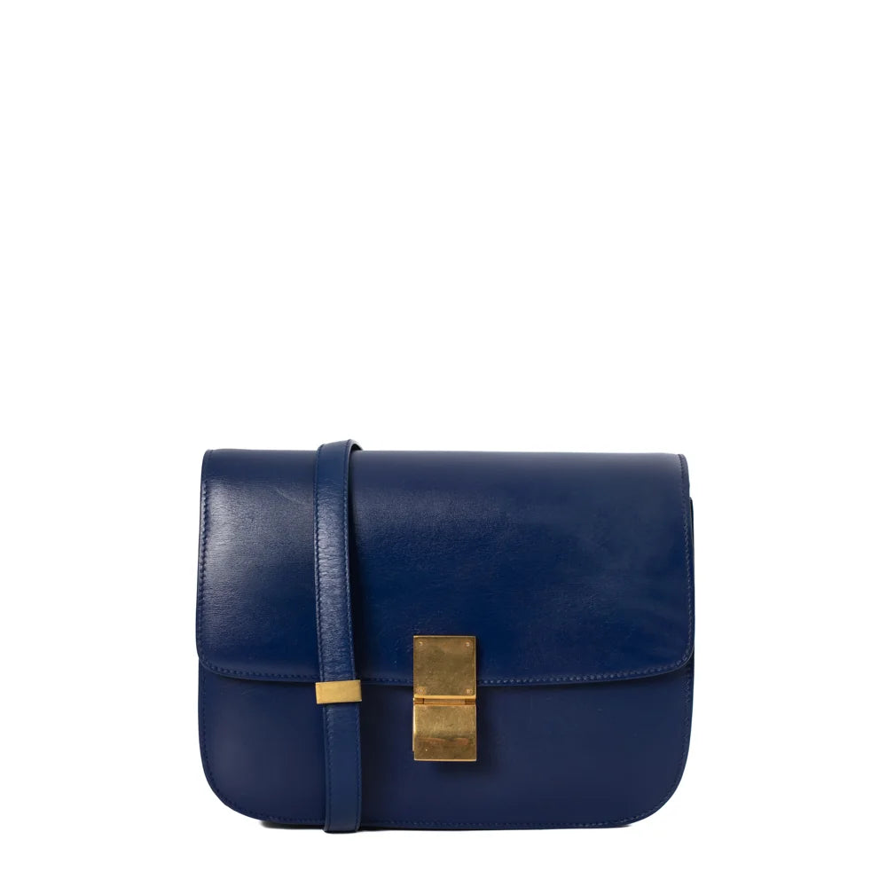 Classic Medium bag in blue leather