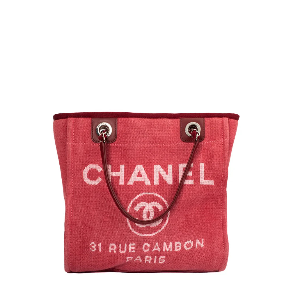 Sac Deauville en toile rose Chanel - Seconde Main / Occasion – Vintega