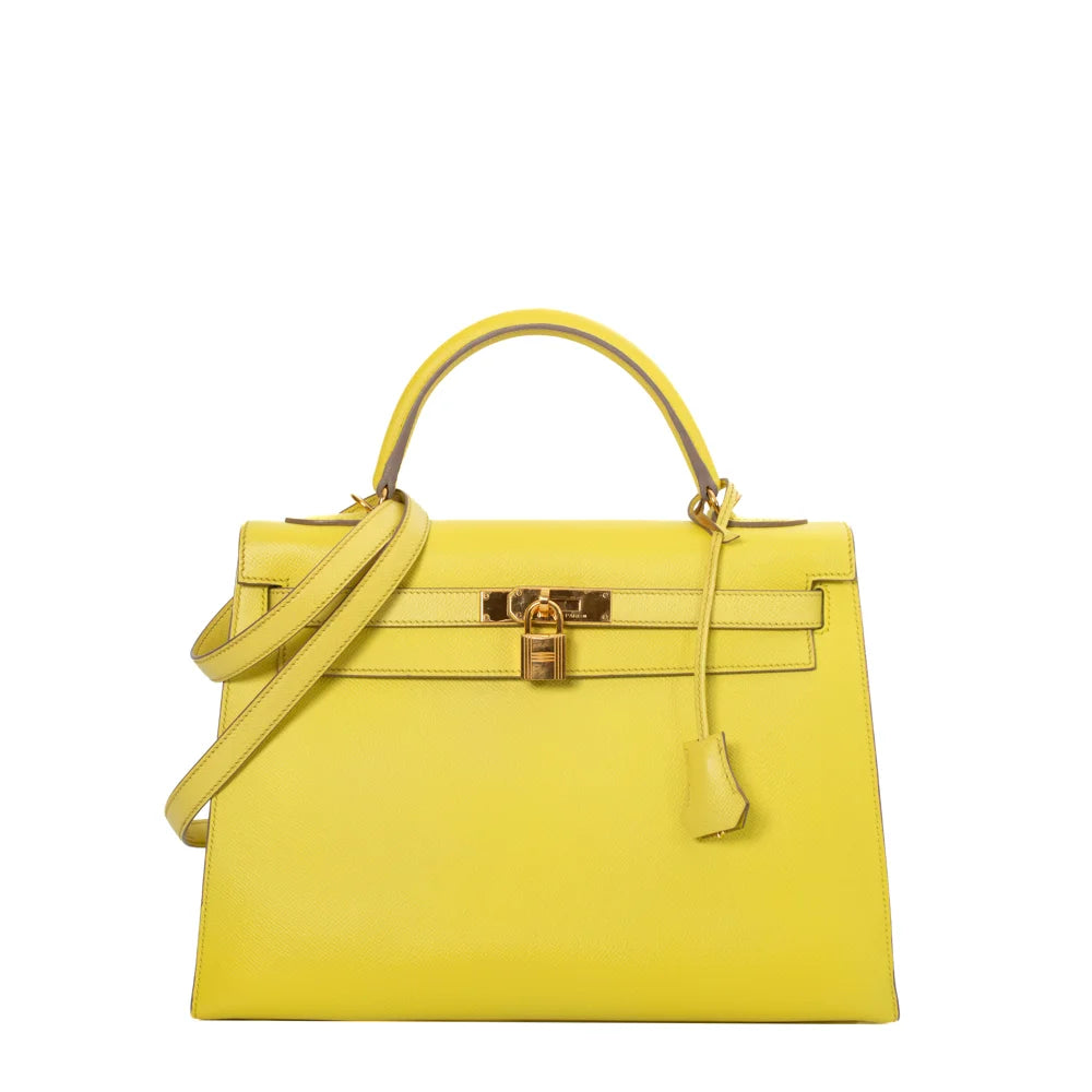 Borsa Kelly 32 in pelle giallo Hermes Seconda mano Usata Vintega