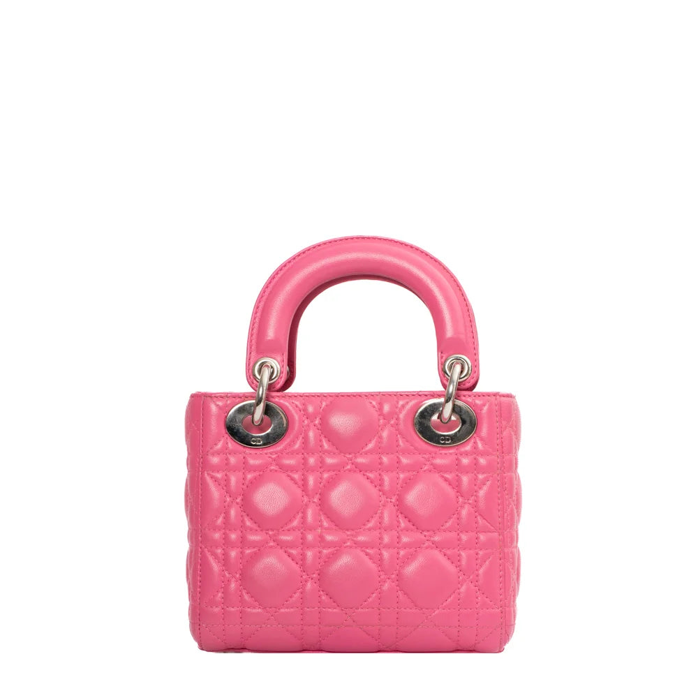 Lady Dior Mini bag in pink leather Dior Second Hand Used Vintega