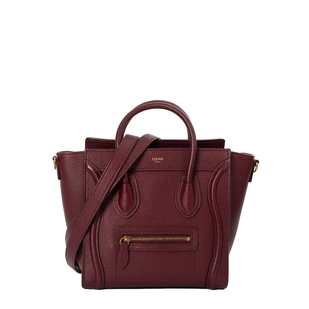 Sac Luggage en cuir bordeaux Celine Seconde Main Occasion