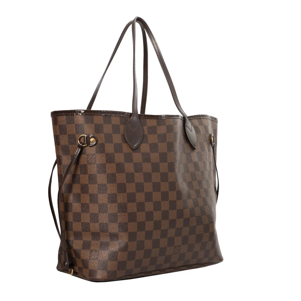 Neverfull MM Vintage Tasche aus ebenholzfarbenem Damier Canvas von Louis Vuitton aus zweiter Hand gebraucht Vintega