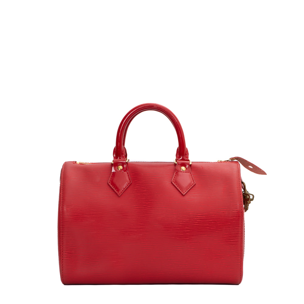 Speedy leather handbag Louis Vuitton Red in Leather - 25855009