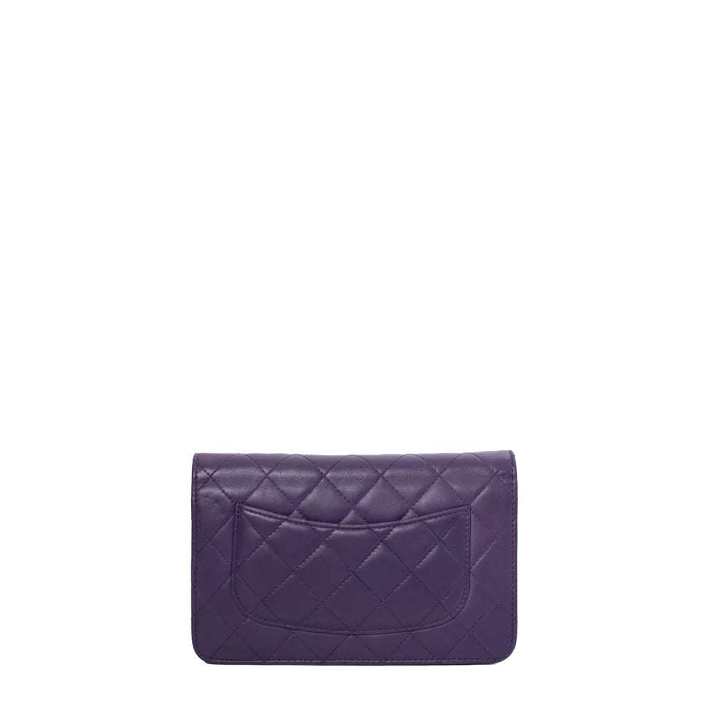 Chanel wallet cheap on chain purple