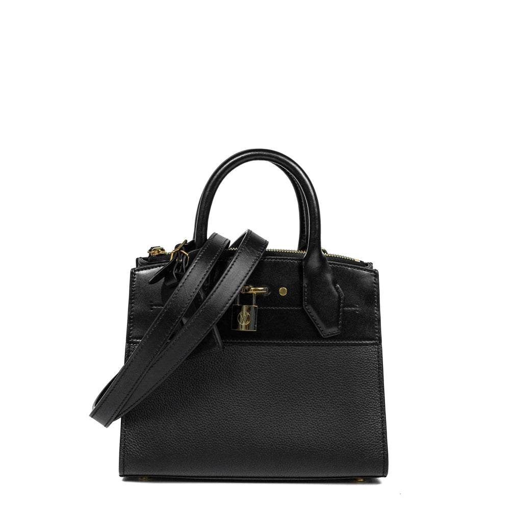 City Steamer Mini bag in black leather Louis Vuitton Second Hand