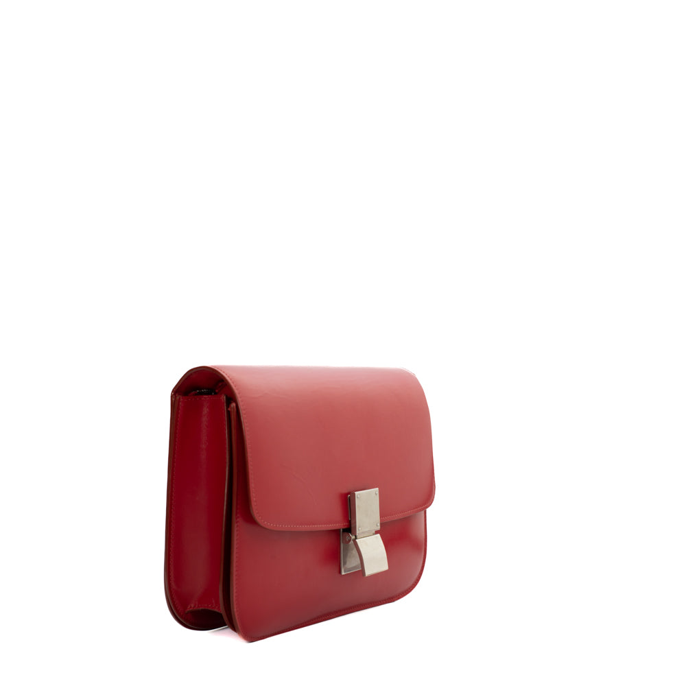 Classic Medium bag in red leather Celine Second Hand Used