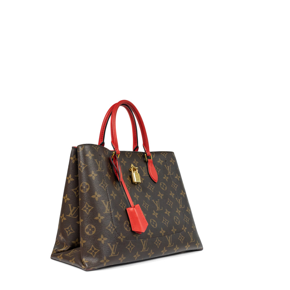 Flower tote leather handbag Louis Vuitton Brown in Leather - 37727918