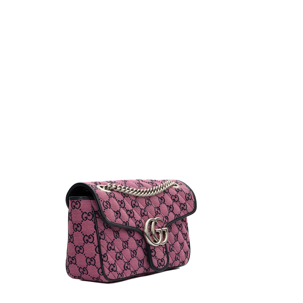 Gucci GG Marmont Multicolour Small Shoulder Bag in Pink