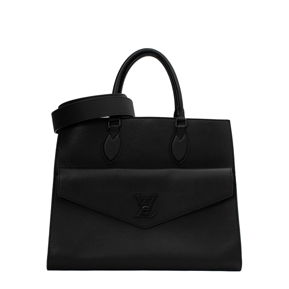 Lockme leather tote Louis Vuitton Black in Leather - 34615765
