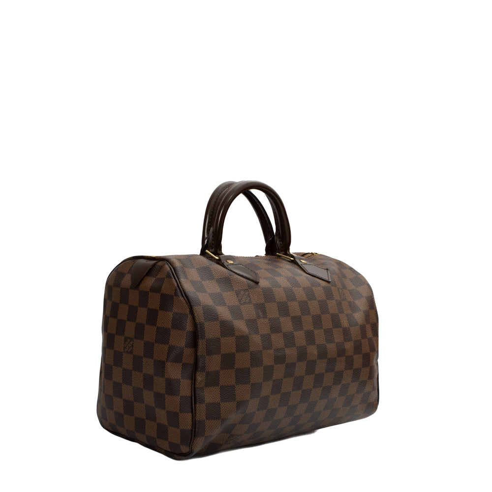 Speedy 30 bag in ebony damier canvas Louis Vuitton - Second Hand / Used –  Vintega