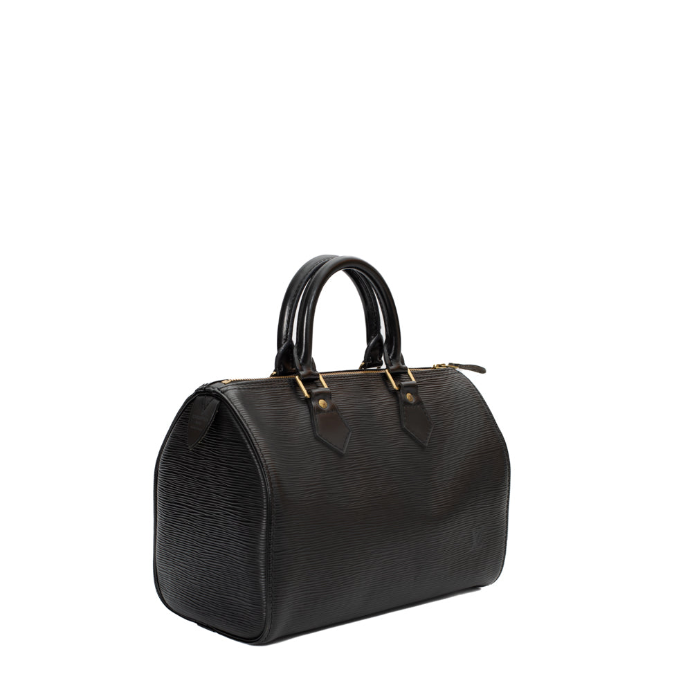 Louis Vuitton Noir Black Epi Leather Speedy 25, Luxury, Bags