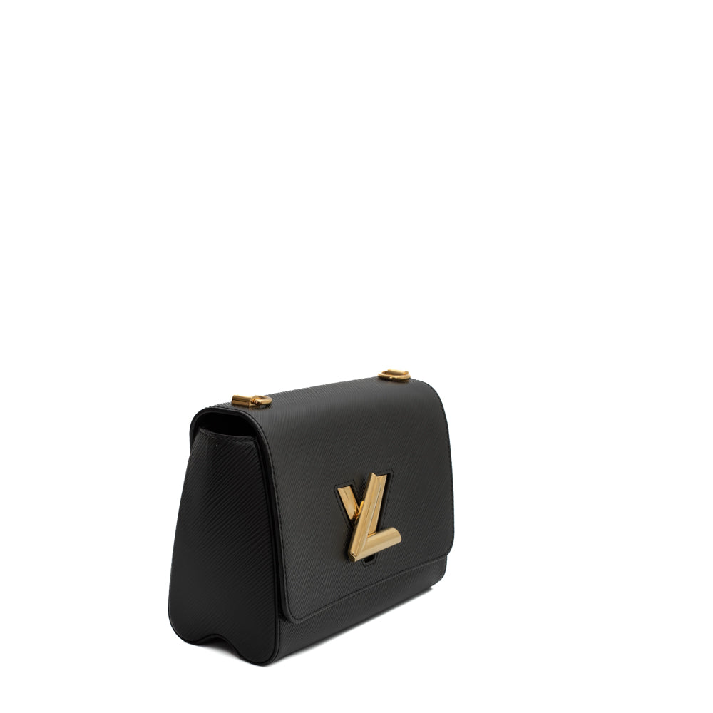 Louis Vuitton Black Epi Monogram Twist MM Brown Leather Cloth ref