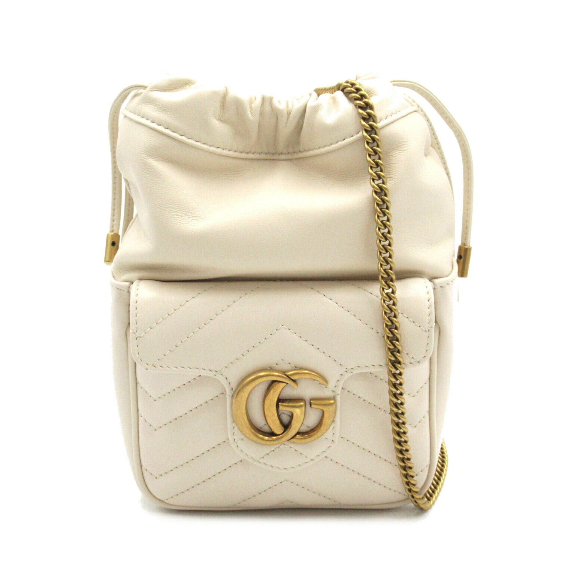 Sac GG Marmont en cuir blanc Gucci Seconde Main Occasion Vintega