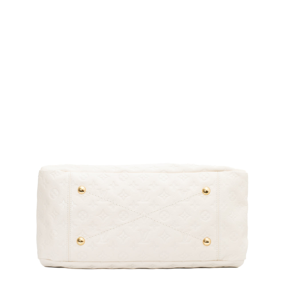 Artsy MM bag in white imprint leather