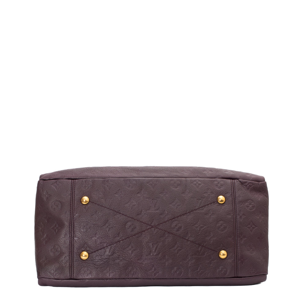 Artsy MM bag in purple imprint leather