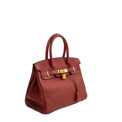 Birkin 35 leather handbag Hermès Red in Leather - 30648636