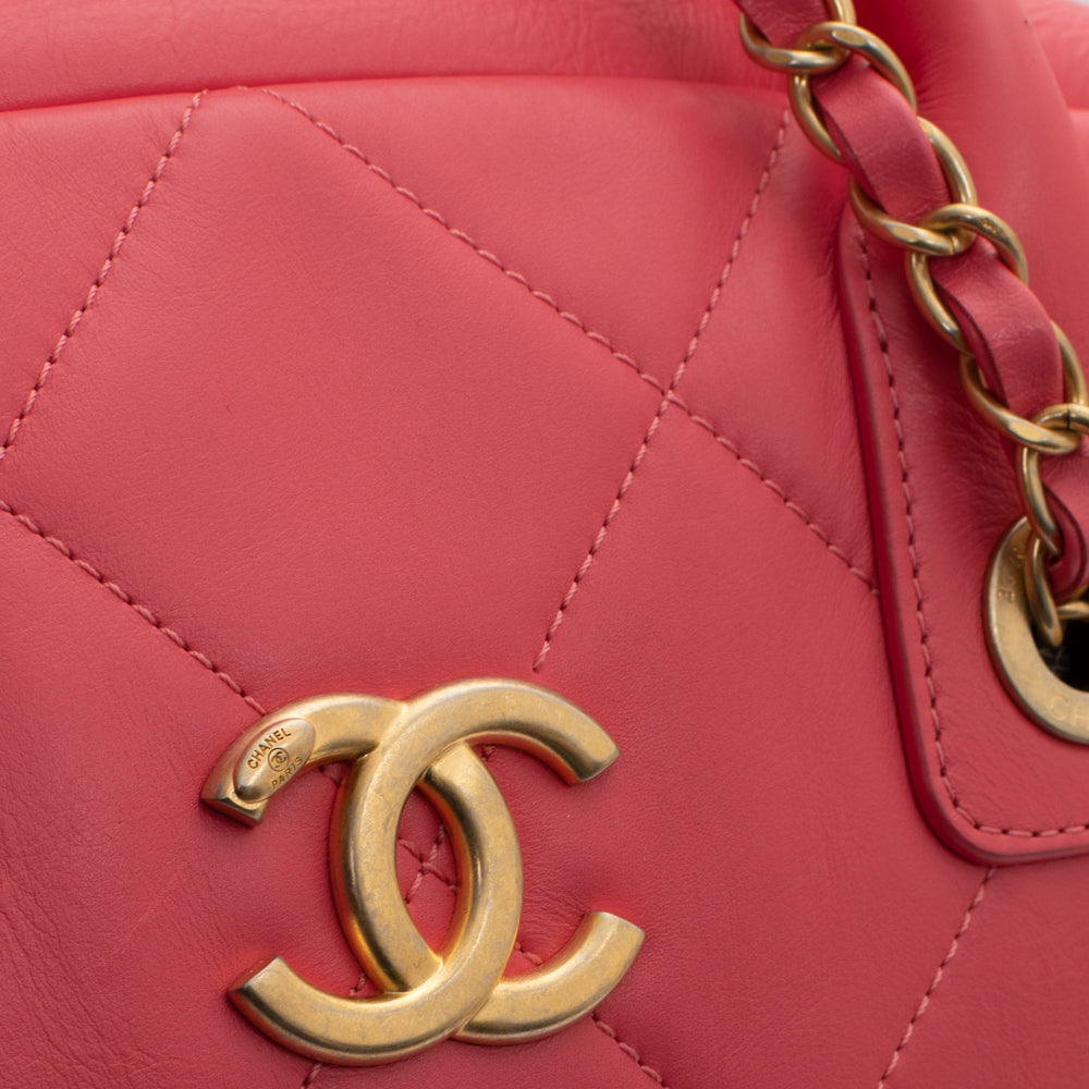 Chanel bowling bag pink hot sale