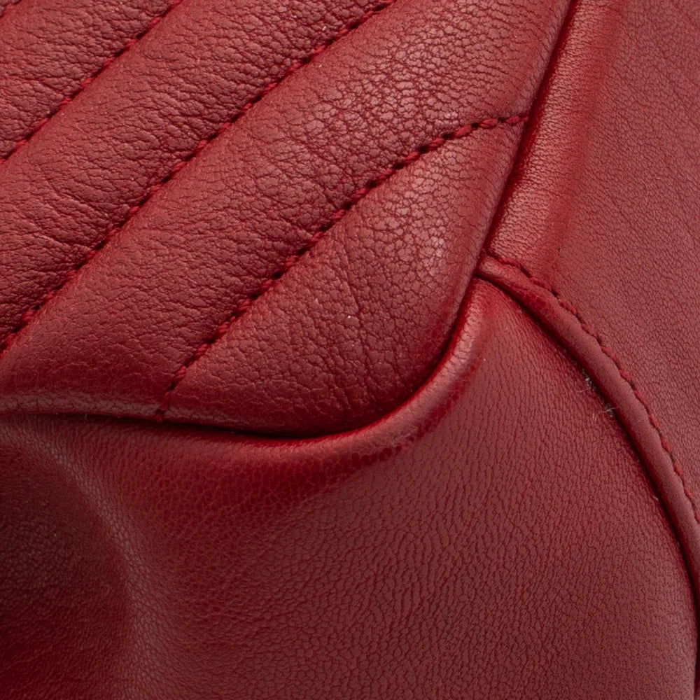 Medium College bag in red leather Saint Laurent - Second Hand 