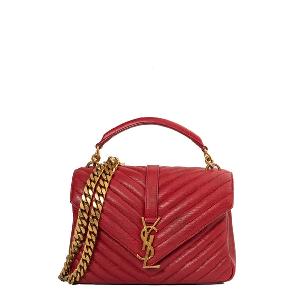 Ysl college store bag red