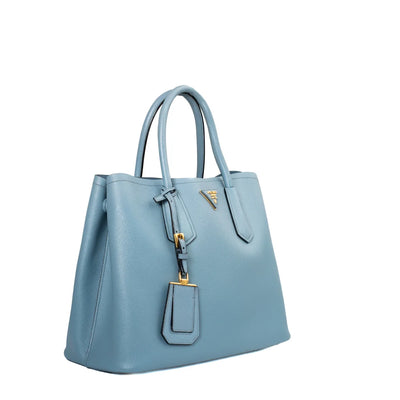Prada Cuir Double Tote Canvas and Saffiano Leather Small at