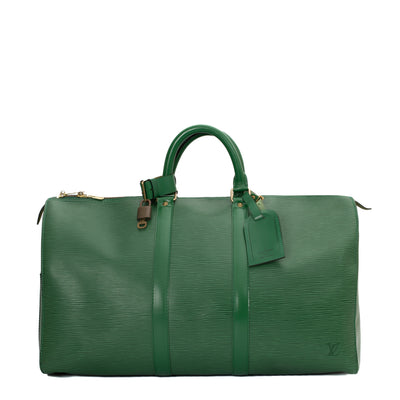 Louis Vuitton Green Epi Leather Keepall 45 Travel Bag