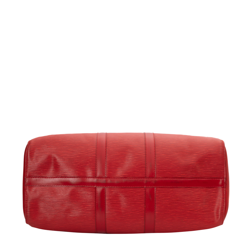 A RED EPI LEATHER KEEPALL BANDOULIÈRE 45 & A COLLECTION OF