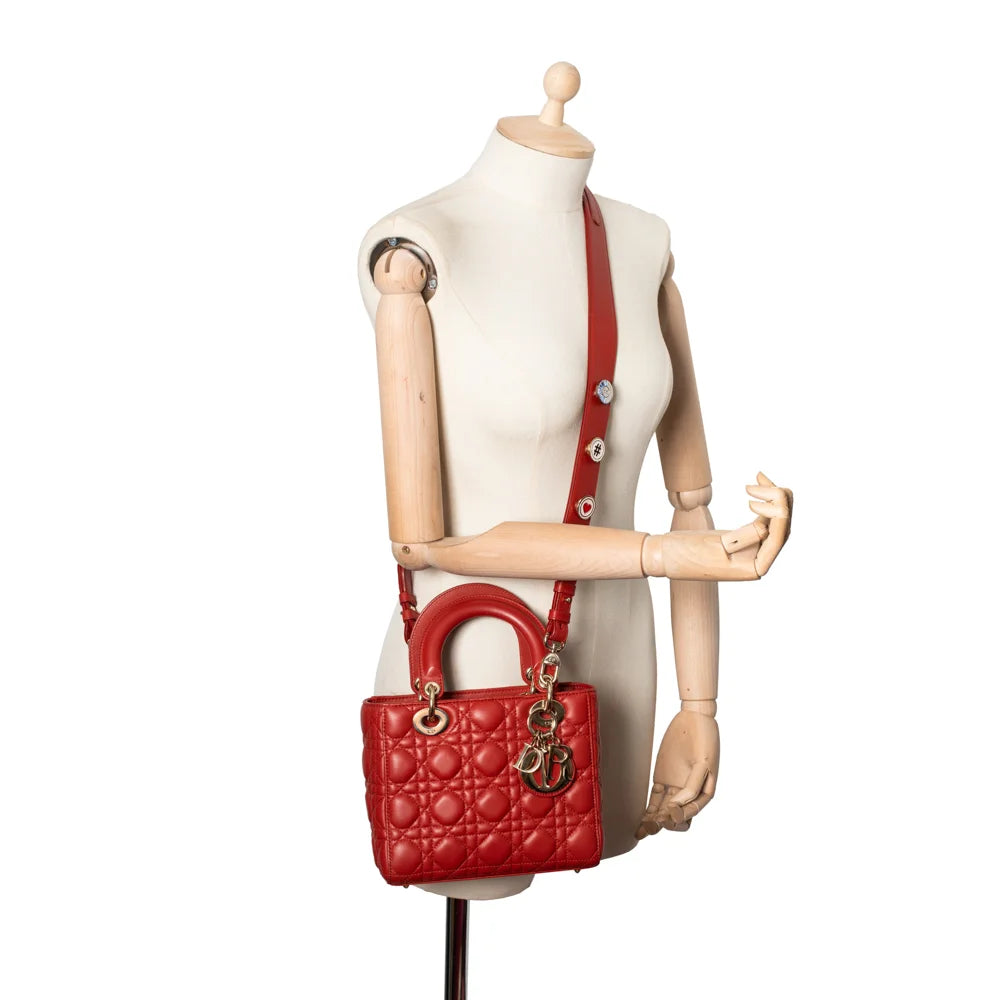 Mini Lady Dior Bag Latte Ultramatte Cannage Calfskin | DIOR