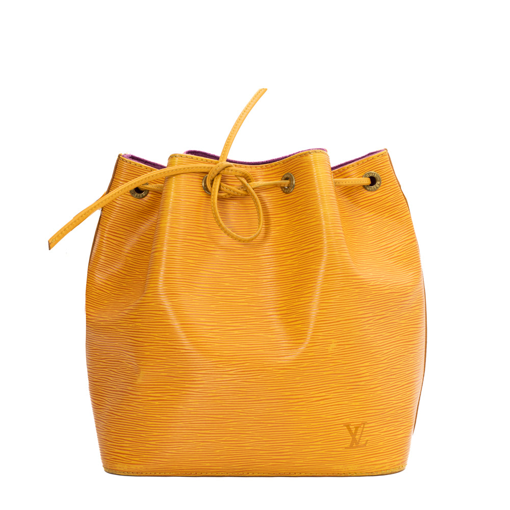Louis Vuitton Vintage 1993 Tan Epi Leather Noe GM Bucket Bag – I