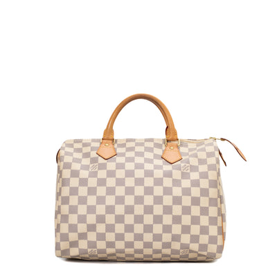 Speedy 35 bag in ebony damier canvas Louis Vuitton - Second Hand / Used –  Vintega