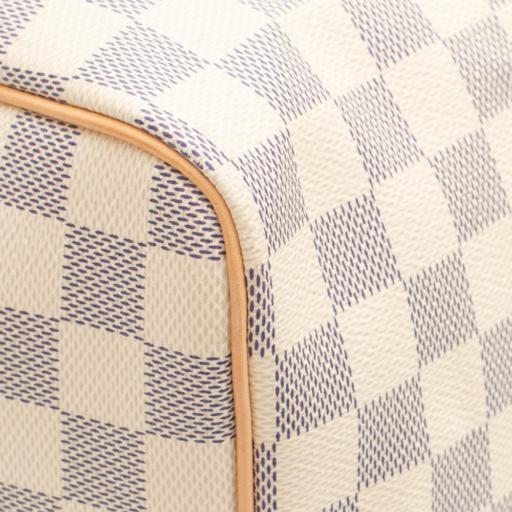 Louis Vuitton Speedy 35 checkered azure White Cloth ref.130907