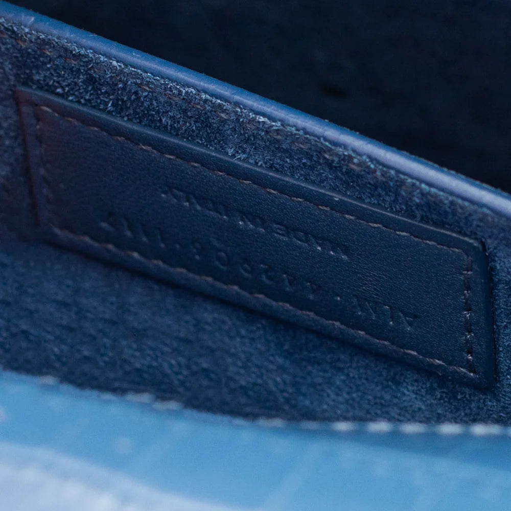 Sunset Medium bag in blue embossed leather Saint Laurent - Second 