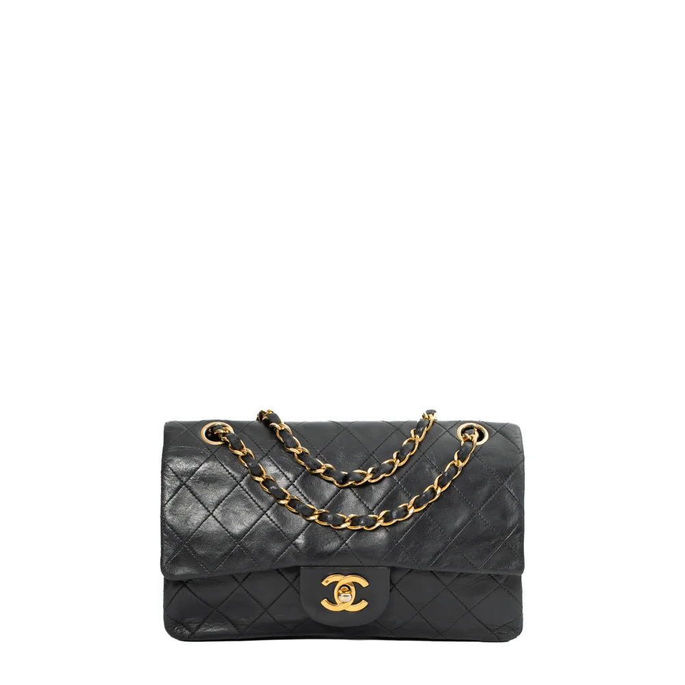 Chanel Vintage Square Classic Flap Bag Quilted Lambskin Small Black in 2023  | Classic flap bag, Vintage chanel, Classic flap