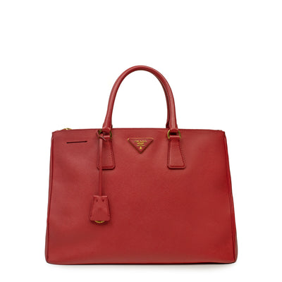 Prada Galleria Saffiano Small Leather Shoulder Bag in Red