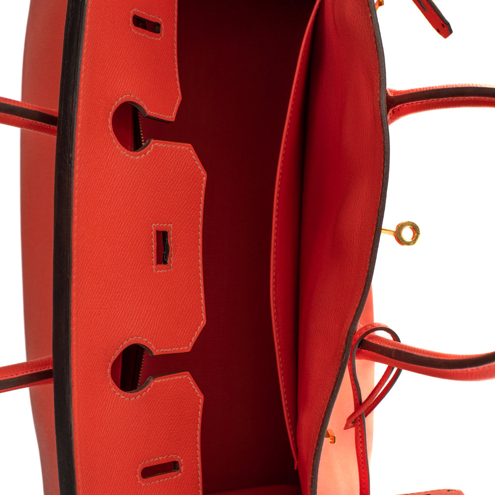Sac Birkin 35 en cuir rouge Hermes - Seconde Main / Occasion – Vintega
