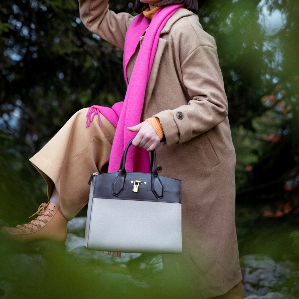 Louis Vuitton City Steamer Handbag Leather Pm