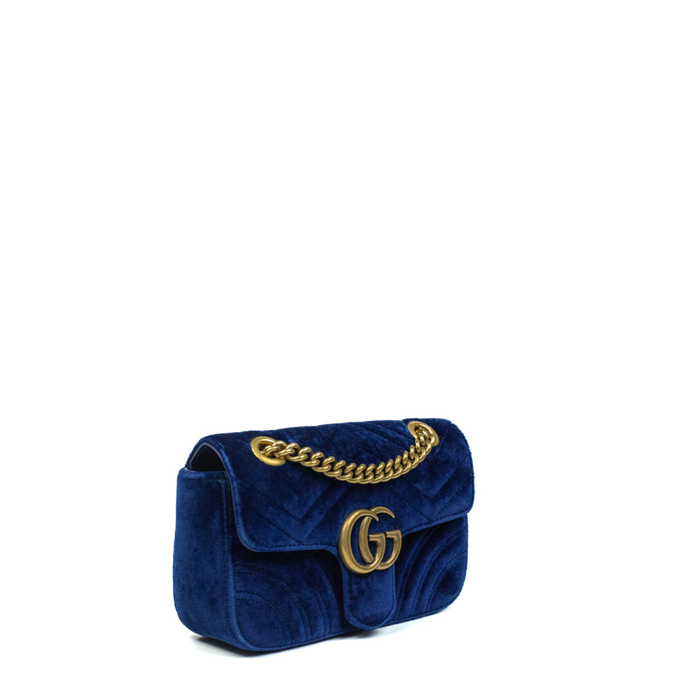 Borsa gucci 2025 blu velluto