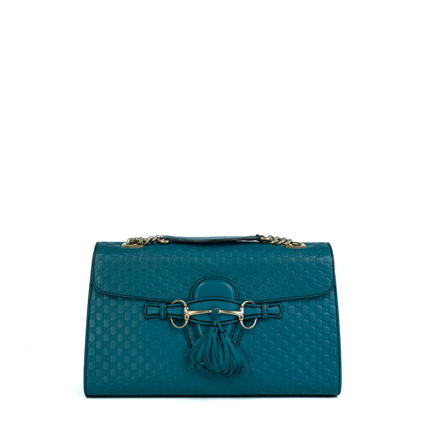 Gucci Micro Guccissima bag in blue leather Second Hand Used