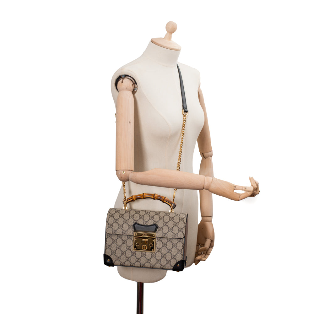 Gucci padlock bamboo online shoulder bag