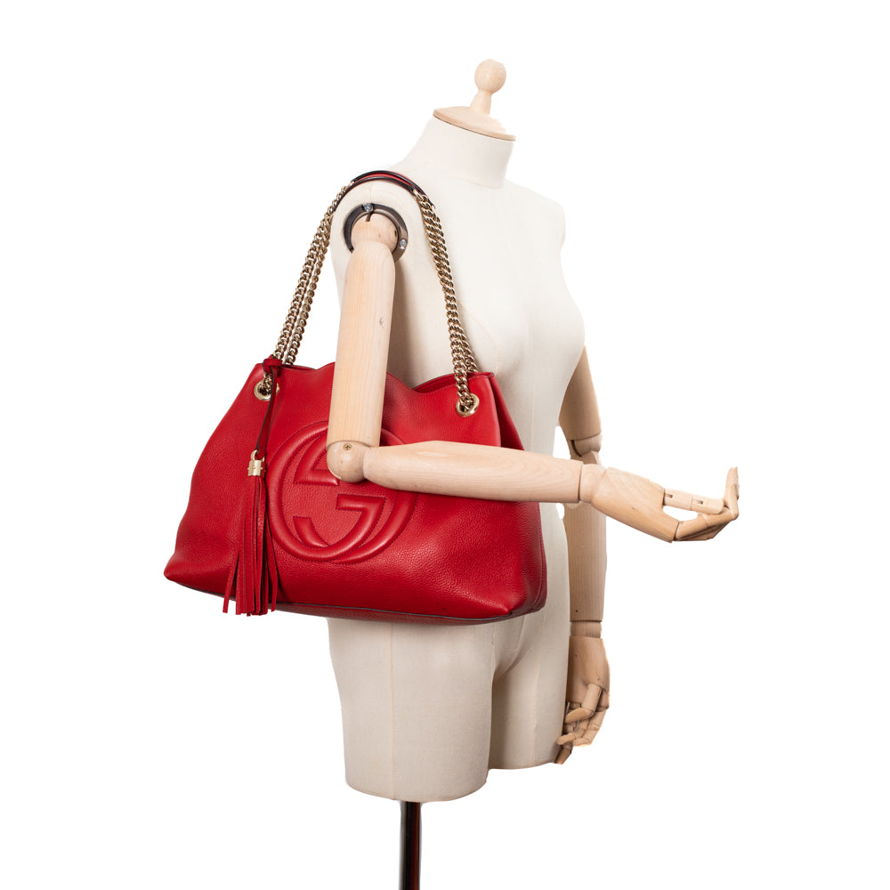 Gucci soho leather hot sale hobo red