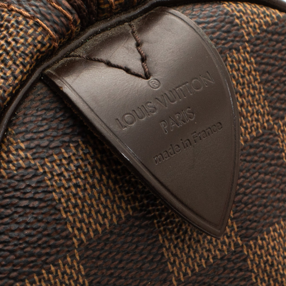 Sac à main Louis Vuitton Speedy 35 en toile damier ébène et cuir marron -  Up for Its Men's Pre - Louis Vuitton Opens SoHo Pop - Fall 2022 Collection  – Rvce News