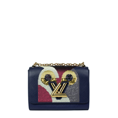 Twist leather handbag Louis Vuitton Blue in Leather - 25015362