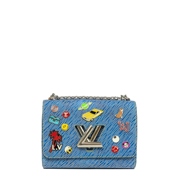 Louis Vuitton Blue EPI Denim Twist Pins Chain Wallet
